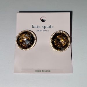Kate Spade She Has Spark Stud Earrings-Gold Quartz